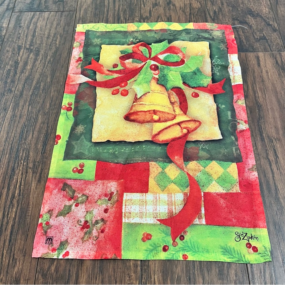 Breeze art Patchwork Bells Christmas Garden Flag outdoor decor